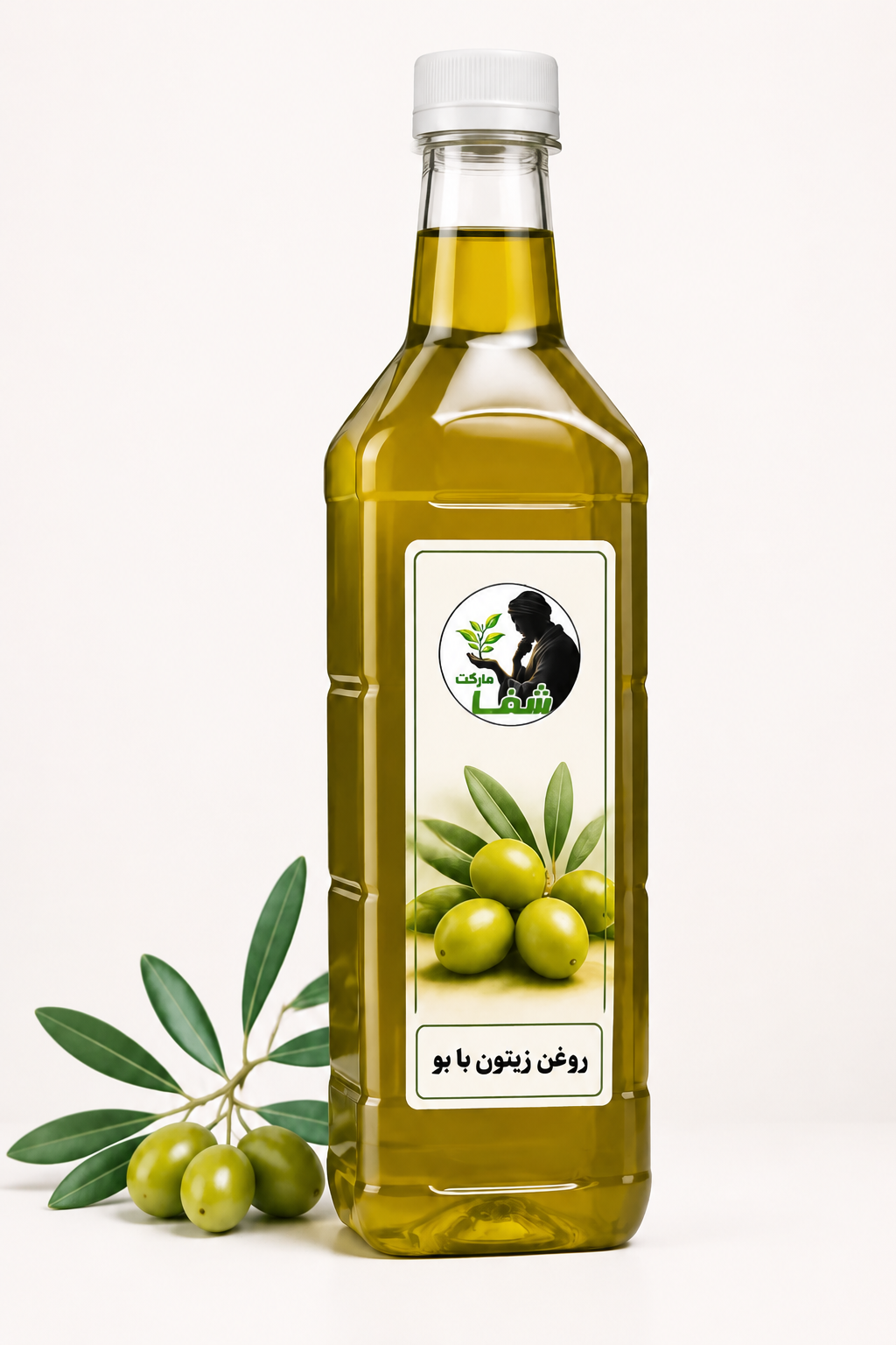 روغن زیتون با بو اعلا شفا مارکت -خرید مستقیم از تولید کننده - حاوی ویتامین E- آنتی اکسیدان- 1 لیتر